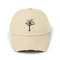 Distressed Tree Baseball Cap — Minimal Embroidered Bare Branches Hat